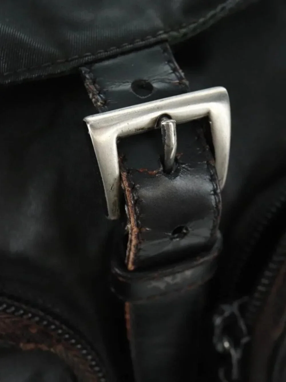 PRADA Backpack Nylon Green Silver